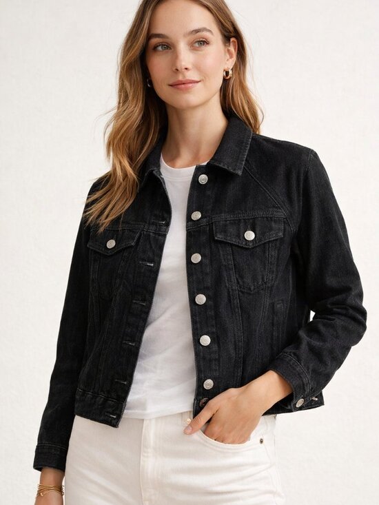 Madewell Jackets & Blazers - Madewell Black Denim Jacket | Cropped | XXS | Classic Trucker | 100% Cotton 🖤